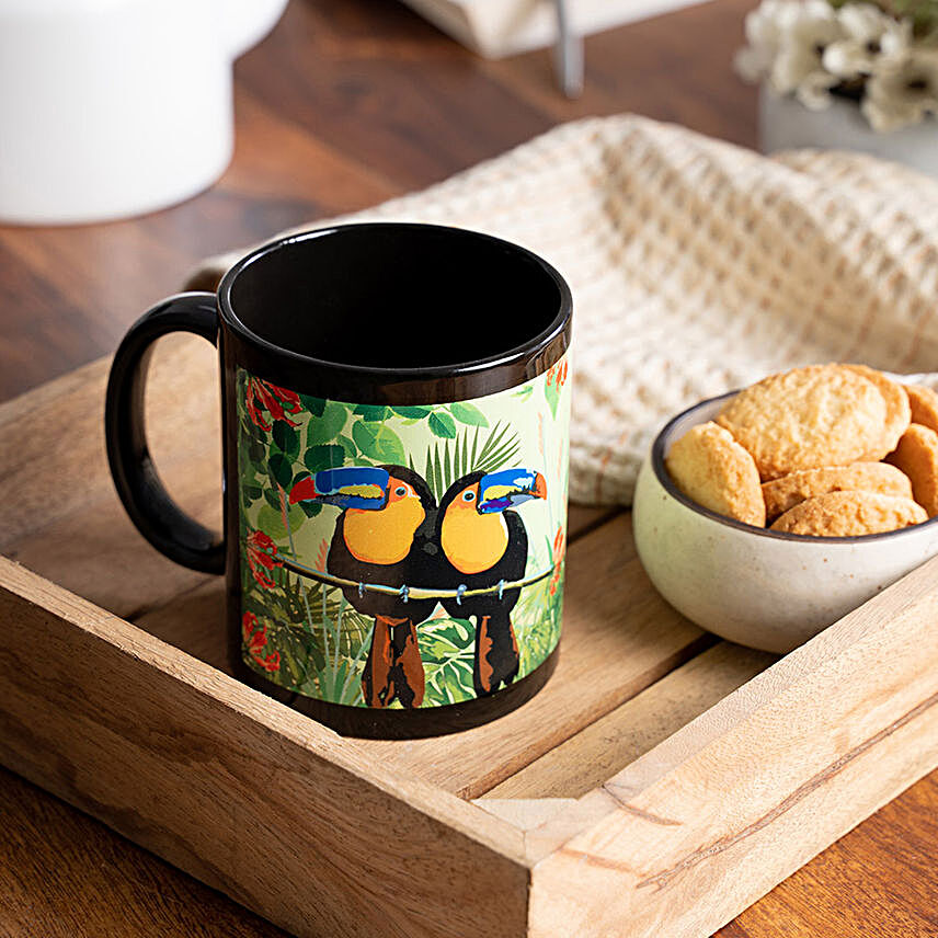 Toucan Inspired Black Mug