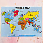 Multioloured World Map Puzzle Tray With Knobs