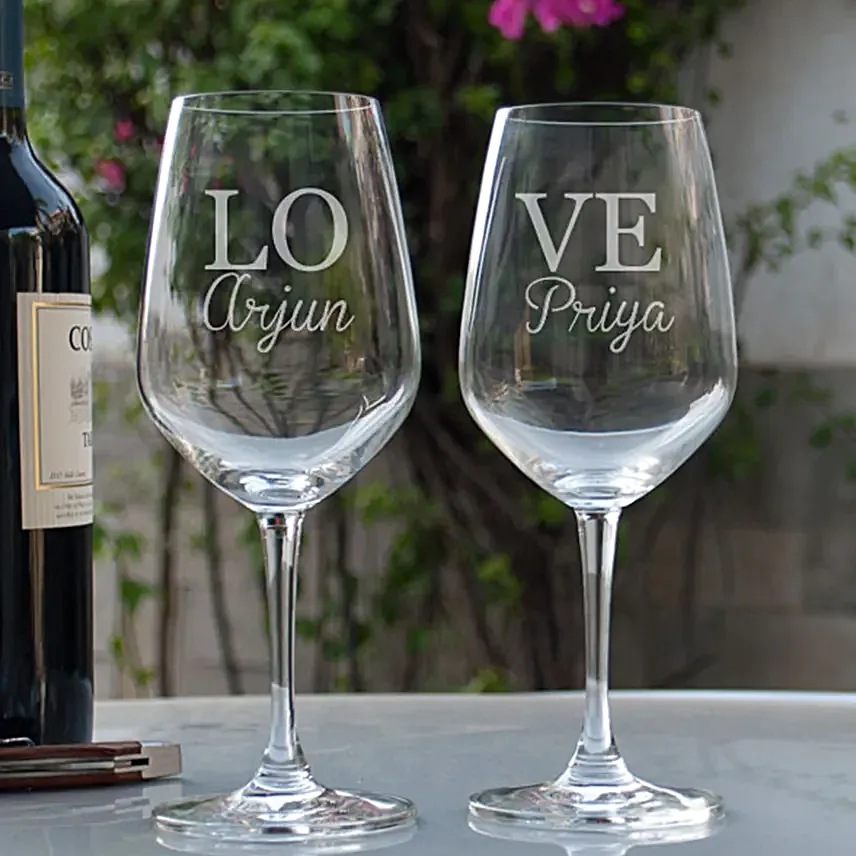 Love Personalised Wine Glasses