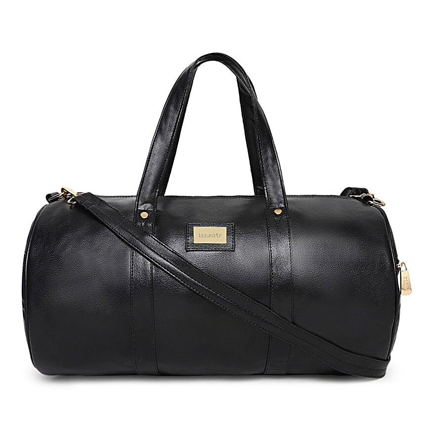 KLEIO Unisex Leatherette Duffle Bag Black