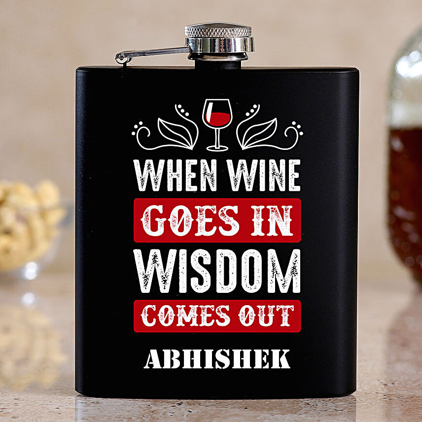 Wine Wisdom Personalised Hip Flask