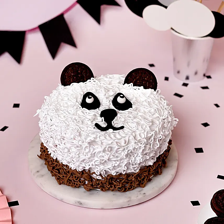 Cute Panda Chocolate Cake Eggless Half Kg