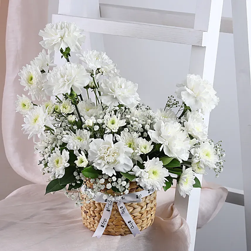 Pristine Beauty Floral Basket