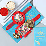 Buy Send Sneh Ethnic Madhubani Bhaiya Bhabi Rakhi With Kaju Katli