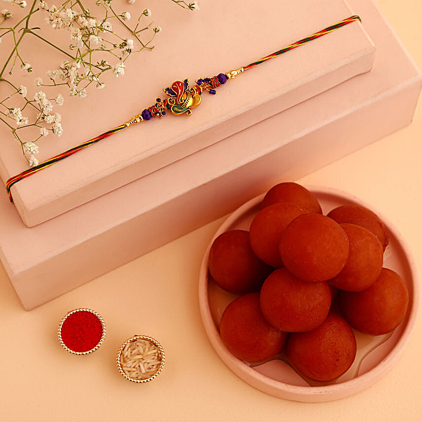 Sneh Auspicious Ganesha Rakhi Gulab Jamun Singapore Gift Sneh