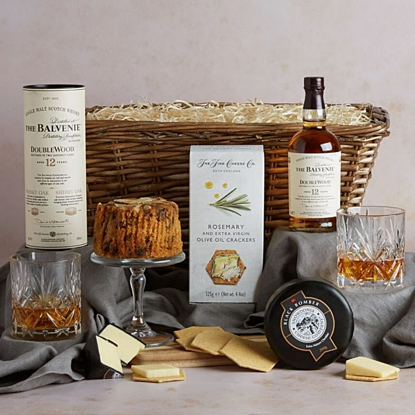 Whiskey And Snacks Gift Basket