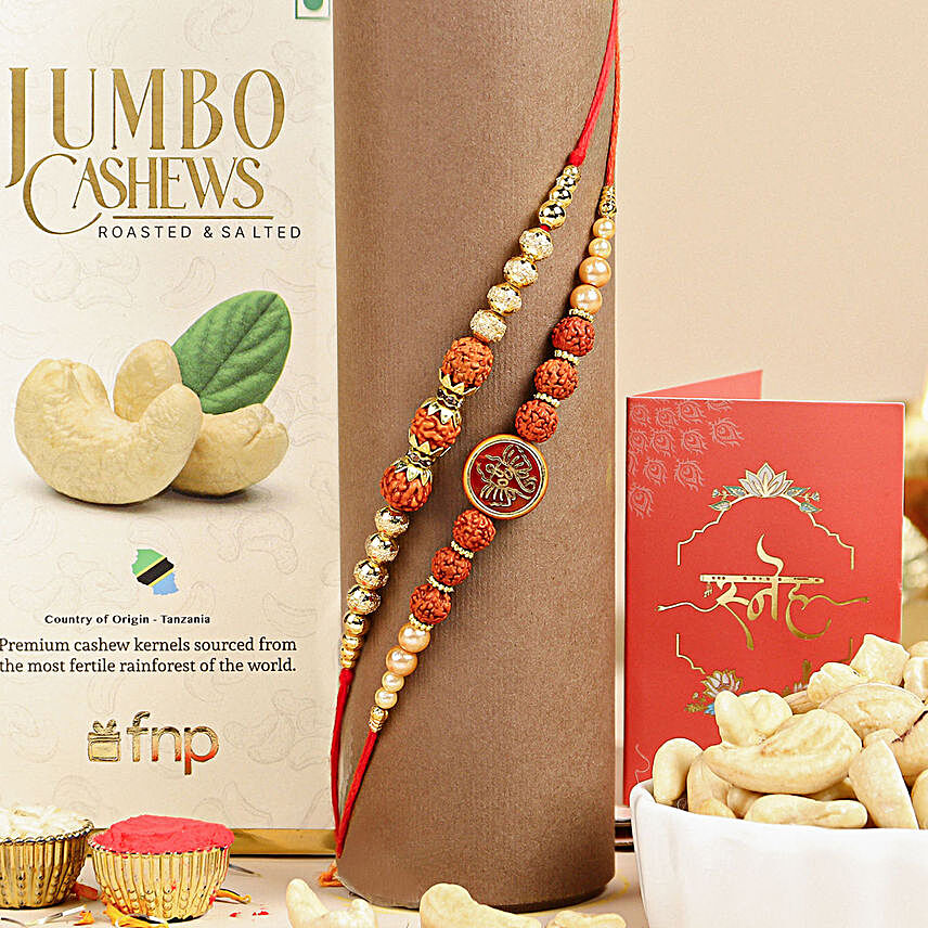 Serene Spirit Rudraksha Rakhi & Cashew Delight