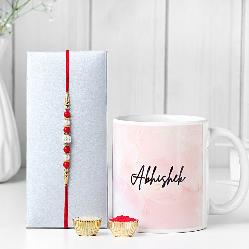 Luminescent Luster Pearl Rakhi & Mug Combo