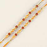 Traditional Pearl Studded Rakhi Set Of 2