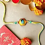 Enchanting Love in 3D Krishna Rakhi & Kaju Katli Delight