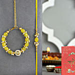 Sunkissed Stone Work Lumba Pearl Rakhi Combo & Rasgulla Treat