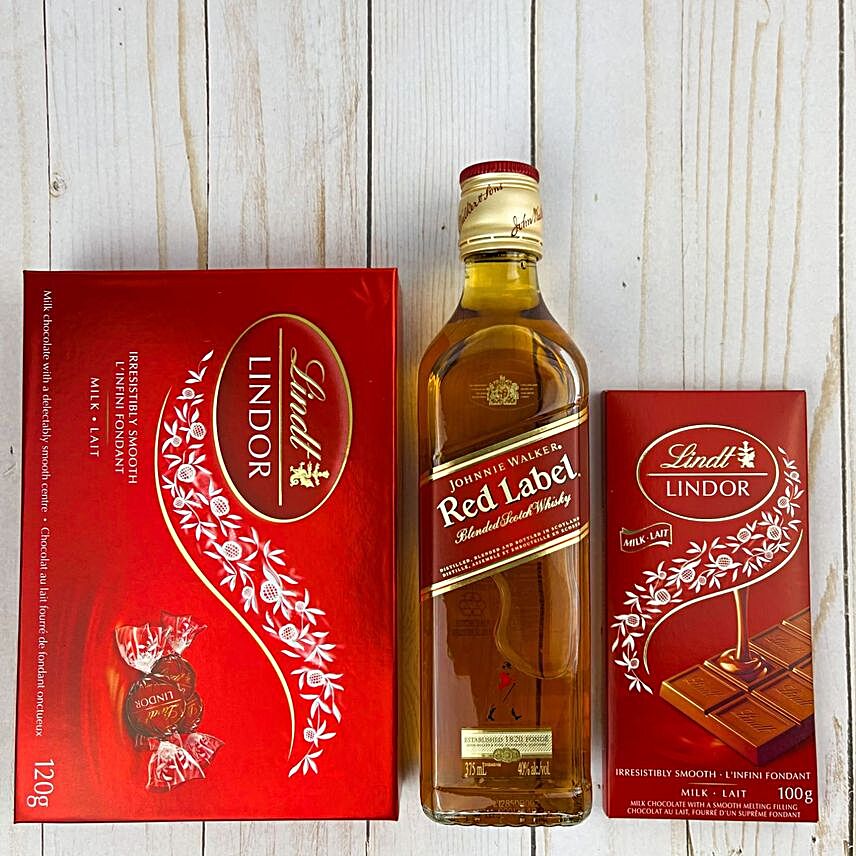 Red Label Whiskey And Lindt Chocolate canada | Gift Red Label Whiskey And Lindt  Chocolate- FNP