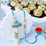 Tranquil Jhumar Bhaiya-Bhabhi Pearl Rakhi Set & Ferrero Delight