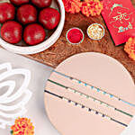 Beads Rakhi Set of 3 & Delectable Gulab Jamun Combo