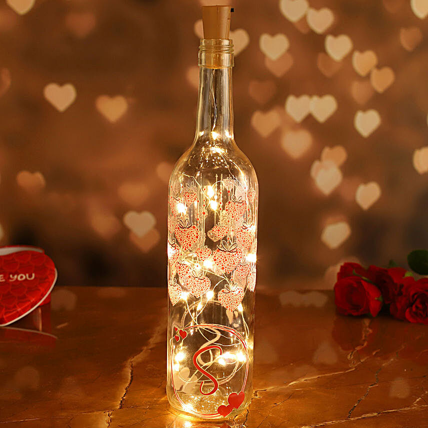 Personalised Love LED Glass Bottle Lamp croatia | Gift Personalised Love  LED Glass Bottle Lamp- FNP