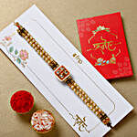 Regal Ethnic Work Rakhi & Lindt Chocolate Gift Set