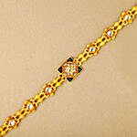 Golden Glamour Bracelet Rakhi & Dry Fruits