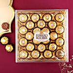 Sun-Kissed Stone Work Lumba Pearl Rakhi Duo & Ferrero Rocher Gift Set