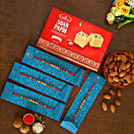 4 Pearl Mauli Rakhis With Soan Papdi And Almonds