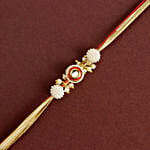 Crimson Majestic Pearl Rakhi & Ferrero Delight