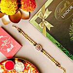 Regal Ethnic Work Rakhi & Lindt Chocolate Gift Set