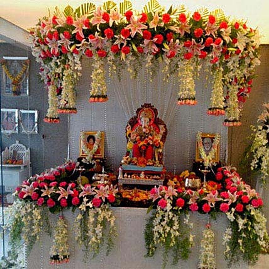 Buy/Send Marvelous Floral Ganpati Decoration Online- FNP