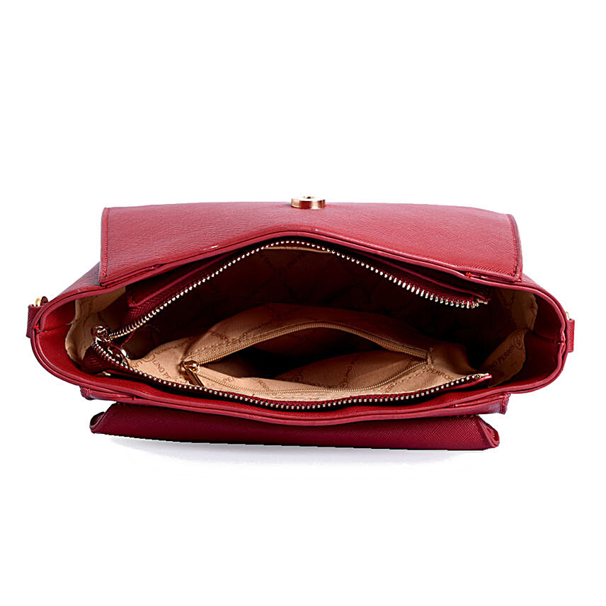 Buy/Send Lino Perros Dual Tone Red Handbag Online- FNP