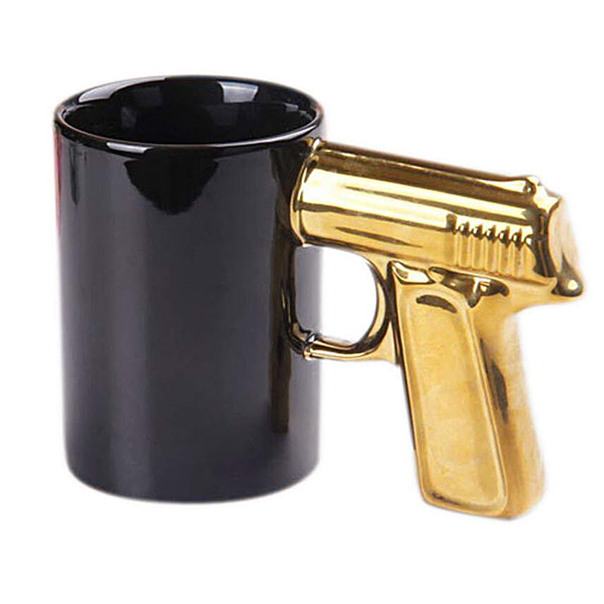 Buy/Send Pistol Shaped Handle Coffee Mug- Golden Online- FNP