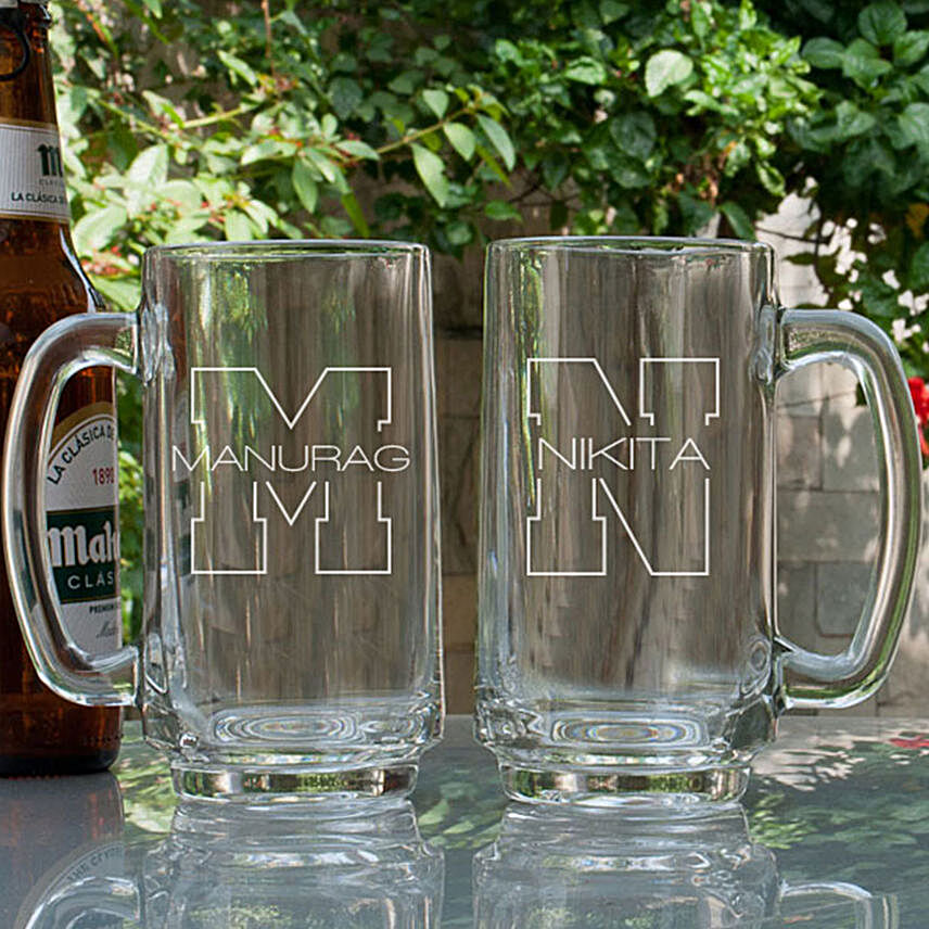 Personalised Couple Love Beer Mugs