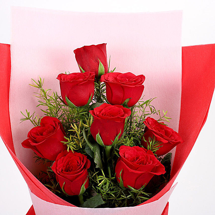 Buy/Send Bouquet Of 8 Royal Red Roses Online- FNP