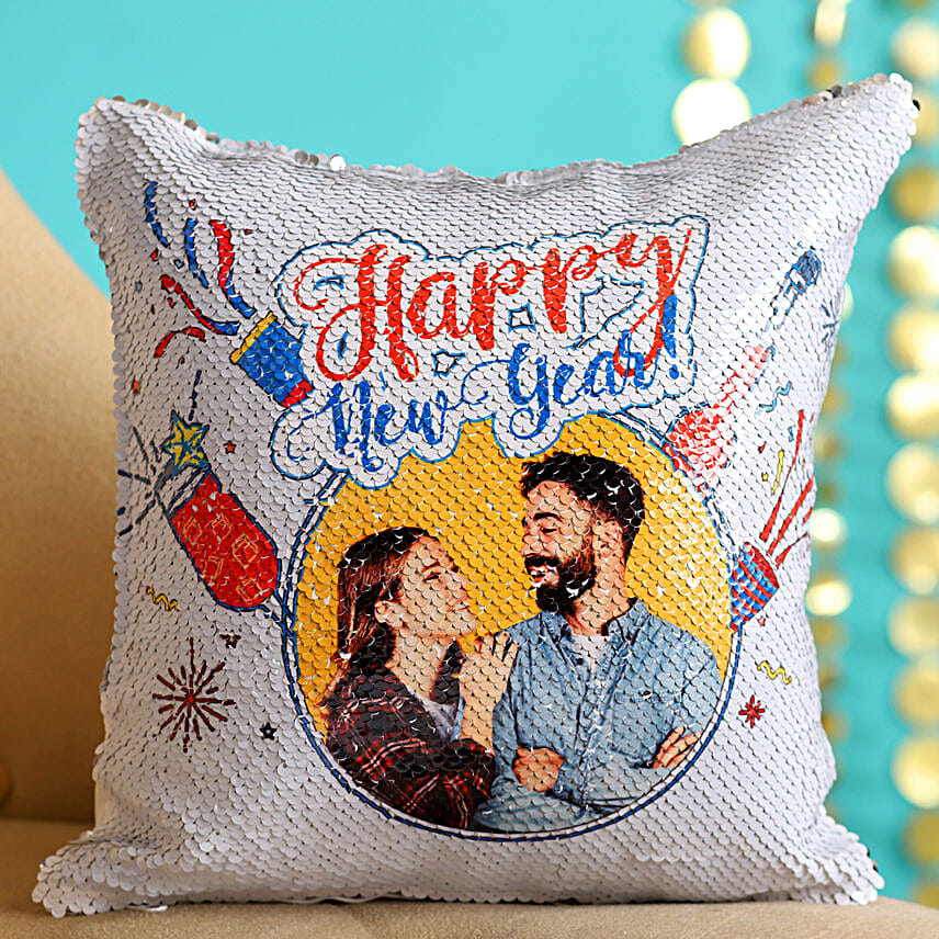 Sequin personalised photo cushion sale