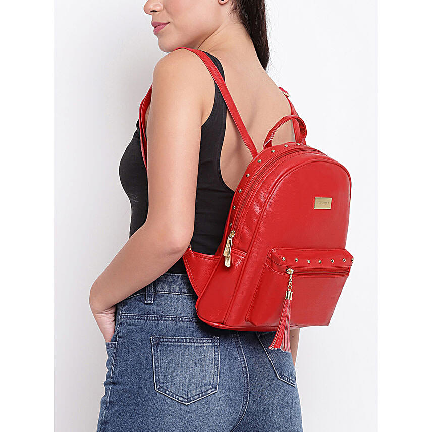 Red sales designer backpack