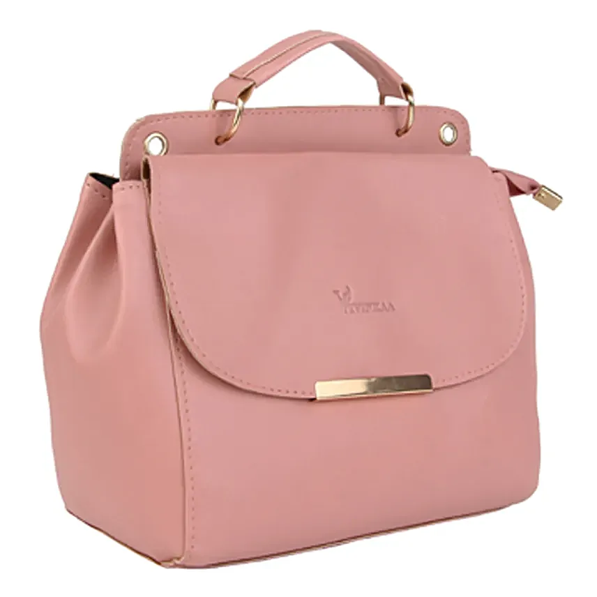Vivinkaa Leatherette Flap Compartment Sling- Pink