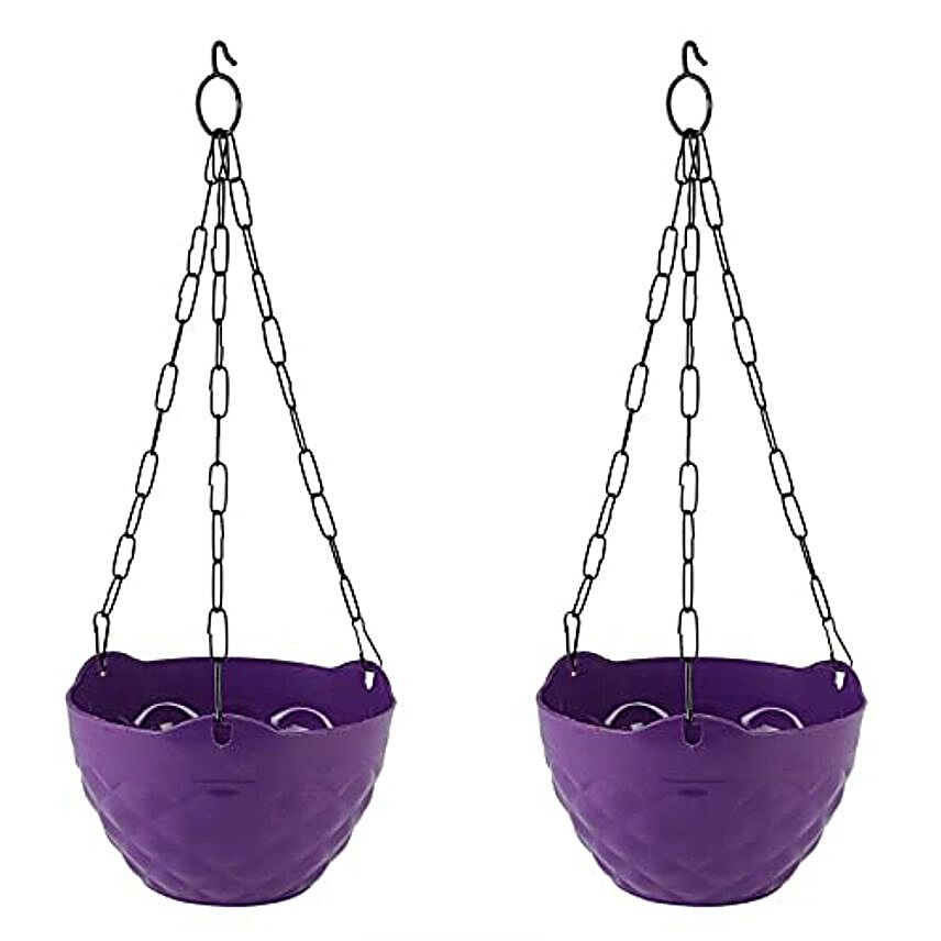 plastic hanging planter with metal chain 5 5 7 5 inches