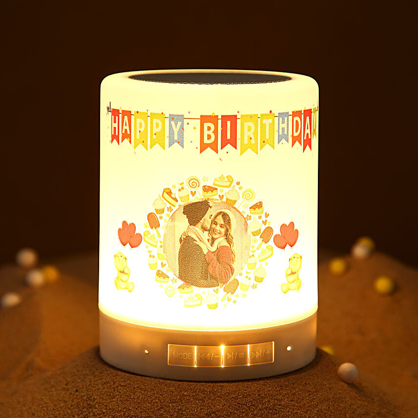 Personalised Happy Birthday LED Lamp Speaker