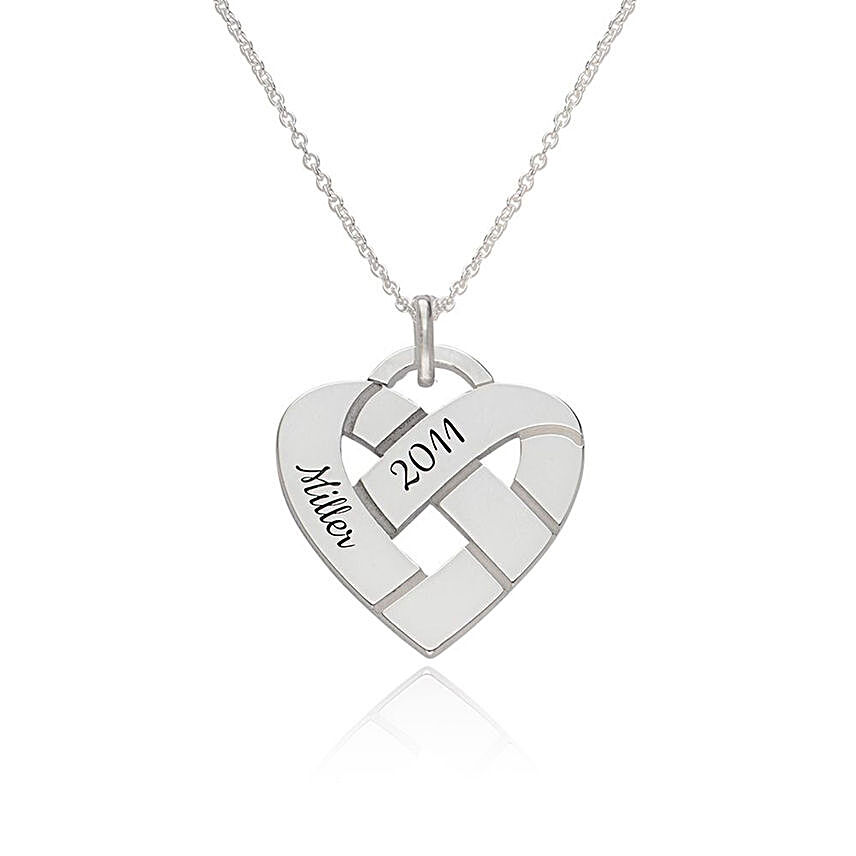 Personalised Pretty Heart Knot Necklace