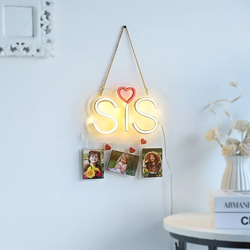 Sis Neon Light Wall Hanging- 3 Frames