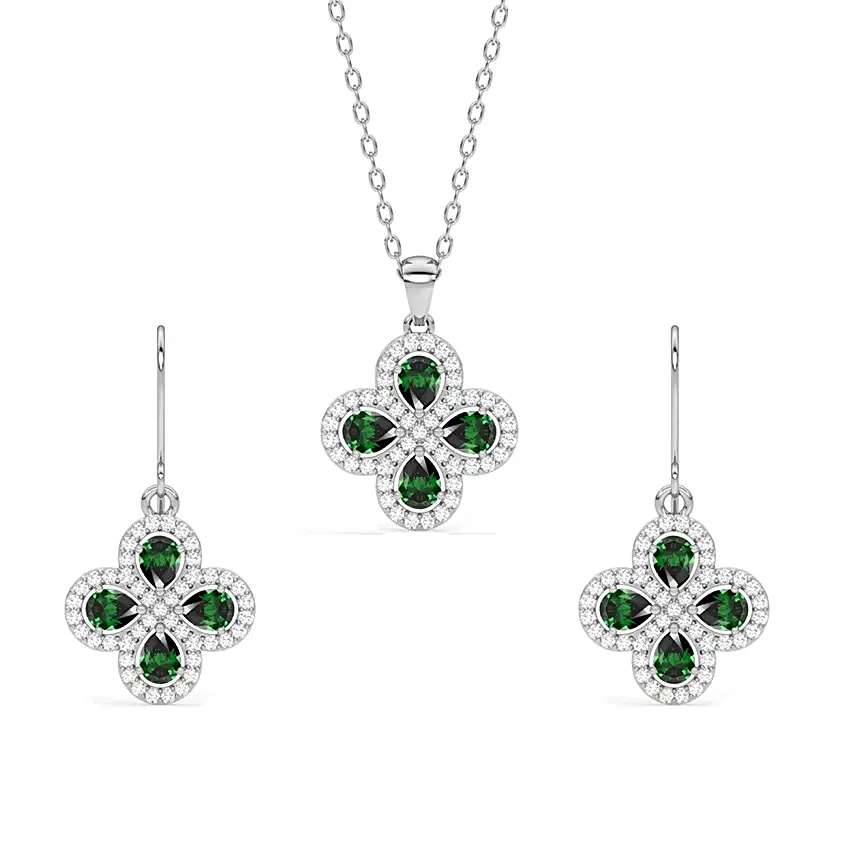 Clara 925 Silver Timeless Bloom Necklace Set