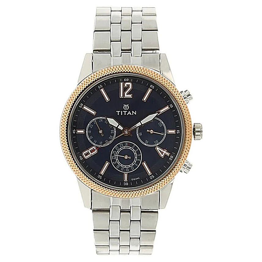 Titan Blue Dial Analog Watch For Men