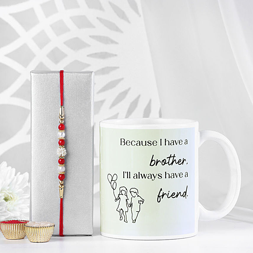 Pearl Rakhi & Mug Combo