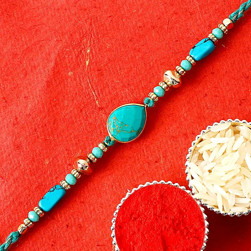 Premium Turquoise Rakhi