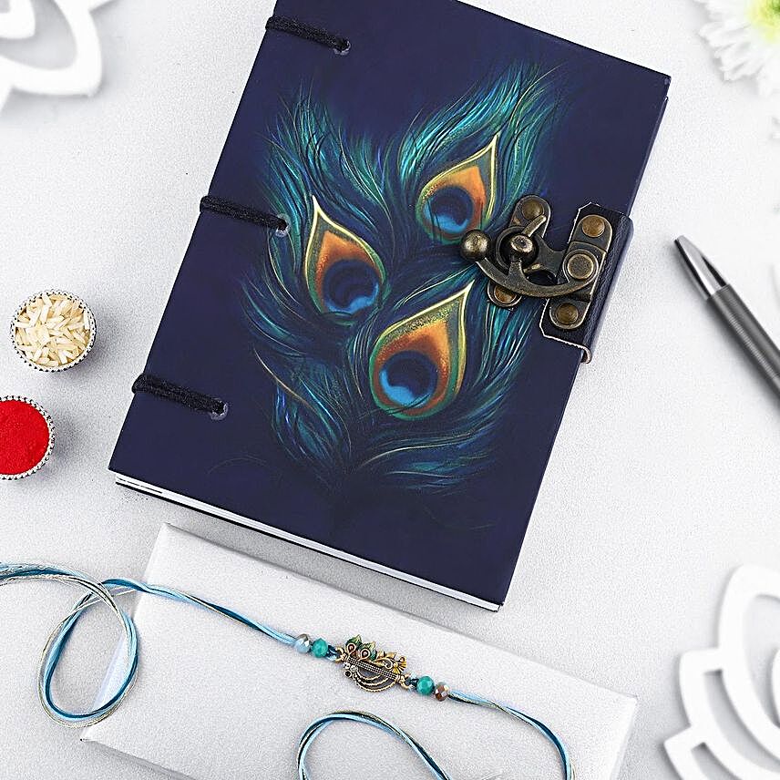 Krishna Rakhi & Peacock Feather Notebook