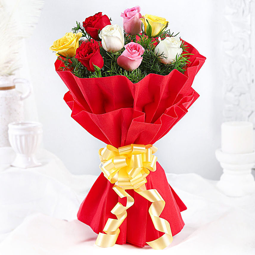 Special 8 Mixed Roses Bouquet