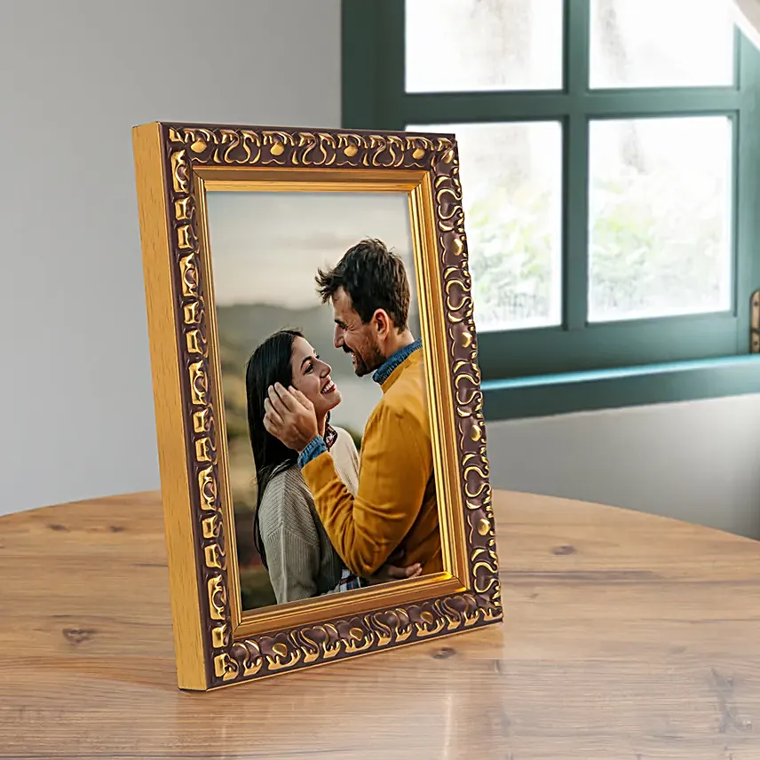 Personalised Gold Toned Textured Photo Frame