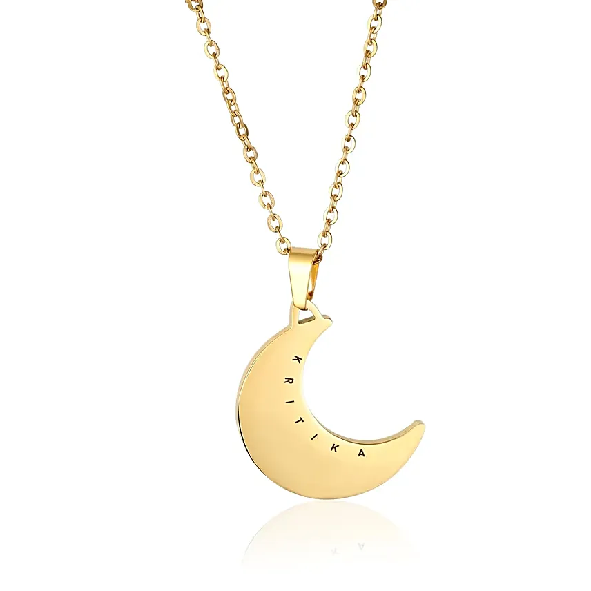 Personalised Moon Beauty Gold Touch Pendant