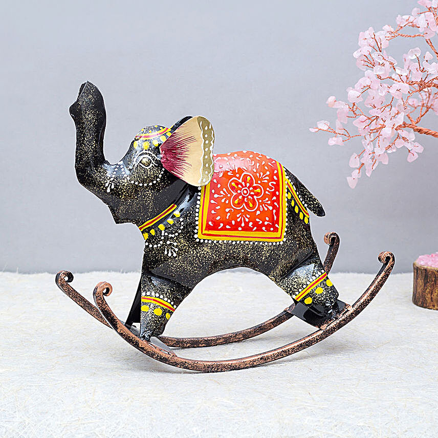 Brown Handcrafted Rocking Elephant