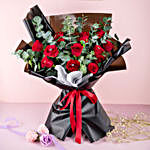Romantic Red Roses Beautifully Tied Bouquet