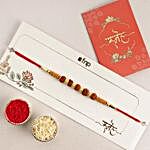 Rudraksha Good Vibes Rakhi & Personalised Frame