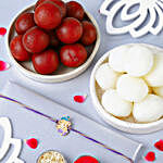 Bal Ganesha Cheerful Charm Rakhi & Sweets Combo