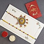 Designer Lumba Beads Rakhi Set & Sweet Delights